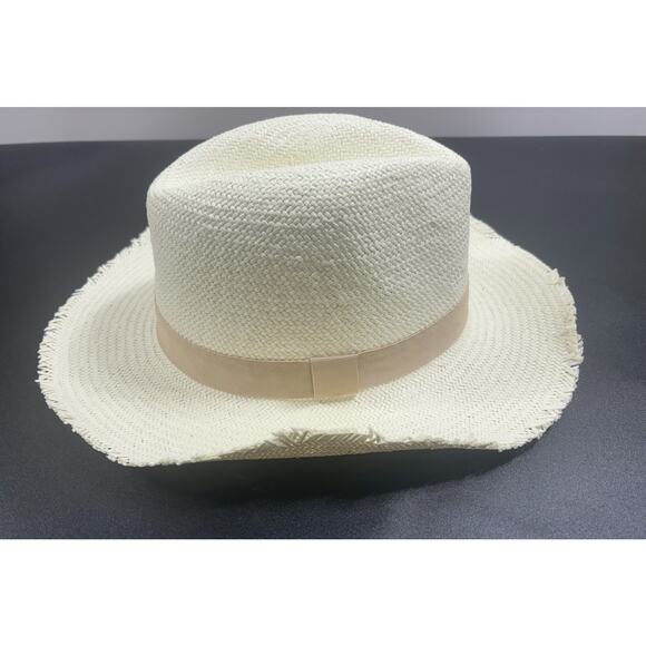 Hat Attack NWT Travel Packable Hat Chapeau Fringed Blanc/White MSRP $119‎ main image 7
